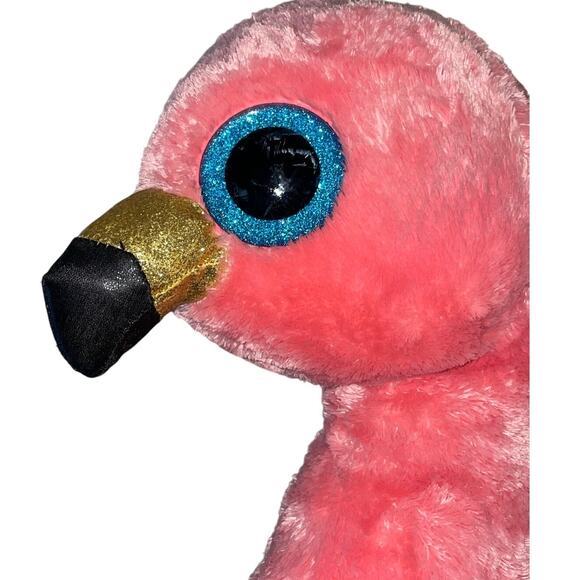 TY Beanie Boos Pink Jumbo Eye Gilda Stuffed Flamingo Plushie - Picture 2 of 10